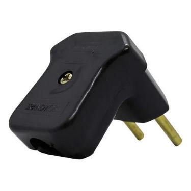 Imagem de Plug Tomada 2p 10a 250v Pb Preto Saída Lateral Transmóbil - Transmobil
