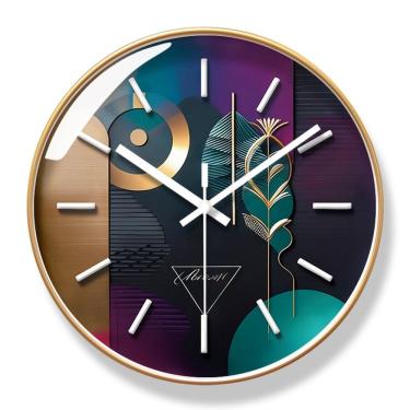 Imagem de Relógio de parede Creative Geometric 30 cm com design redondo de plástico