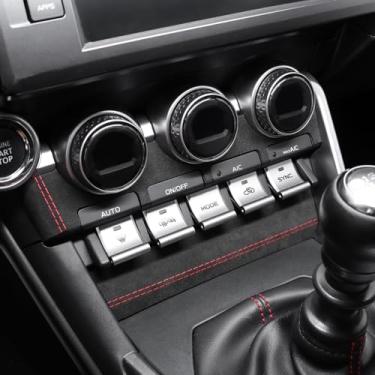 Imagem de BETTERHUMZ Capa de painel de CD de ar condicionado para carro compatível com Toyota GR86 para Subaru BRZ 2021 2022 2023 2024 2025 para acessórios interiores de couro carbono Alcantara (camurça preta)