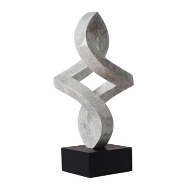 Imagem de NENBOLEC Decoração de casa moderna arte abstrata escultura mesa decoração de estante para sala de jantar estátua de resina 37 cm