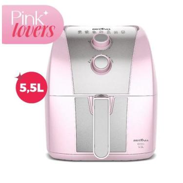 Imagem de Air Fryer Rosa Britânia 5,5L Cesto Pinkstone 1500W BAFE53, Rosa, 110V