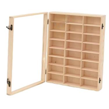 Imagem de menolana Vitrine de madeira para carrinhos de brinquedo, prateleira expositora e multifuncional, suporte para armazenamento de miniaturas de carros, 24 Grade