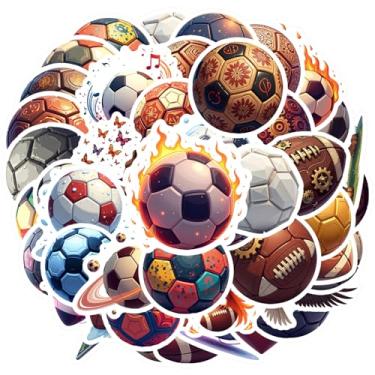 Imagem de 50 peças de bolas esportivas divertidas futebol futebol adesivos brinquedo colorido para telefone faça você mesmo, laptop, scrapbook, bicicleta, mala, telefone, bagagem, laptop, guitarra, carro