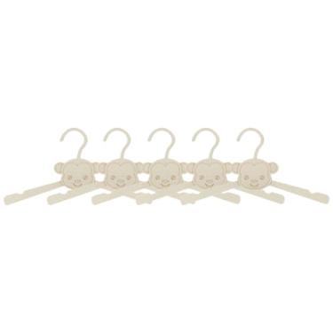 Imagem de YWJLQH 5 peças cabides para bebês, suportes para roupas, decoração para casa, multifuncional, compacto, economiza espaço para crianças, vestido infantil, Macaco