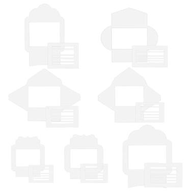 Imagem de BENECREAT Guia de criação de envelopes de 7 estilos, modelos de acrílico transparente, ferramenta de fabricação de envelopes para fazer cartões, artes faça-você-mesmo, artesanato e convites