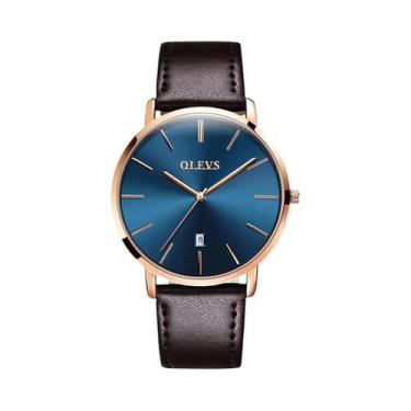 Imagem de Relógio De Pulso Masculino À Prova d'Água Ultra Fino De Quartzo 65mm C