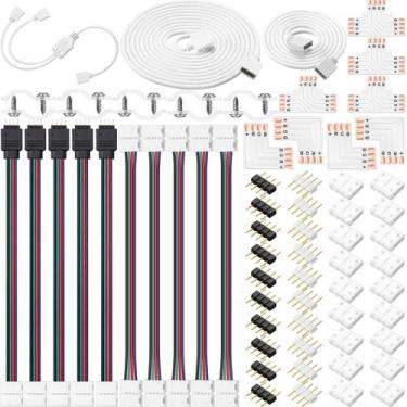 Imagem de Kit de conectores LED Strip 5050 Cabo de extensão RGB de 10 mm de 4 pi