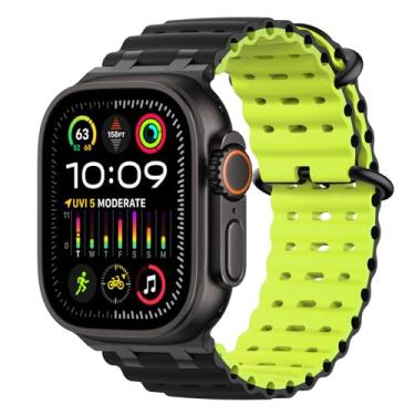 Imagem de MoKo Pulseira Ocean Band compatível com Apple Watch Ultra 3/2/1 de 49 mm, pulseira esportiva de silicone atualizada de 46 mm, 45 mm e 44 mm, séries 11/10/9/8/7/6/5 SE3/2/1, pulseira respirável com