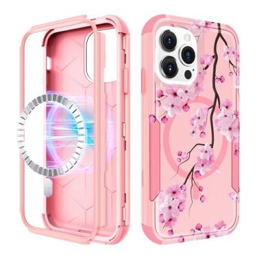 Imagem de LISEVO Capa para iPhone 11 Pro - Compatível com MagSafe Women Girls Cute Magnetic Protective Cover Blossom Flower Girly Heavy Duty Shockproof Funda para iPhone 11 Pro 5,8 polegadas