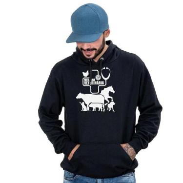 Imagem de Blusa Moletom Masculina Veterinária Bolso Canguru Conforto - Campero, 