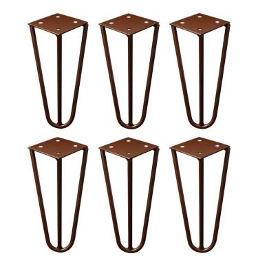 Imagem de Kit 6 Pés De Metal 15 Cm Mesas De Centro Puffs Bronze