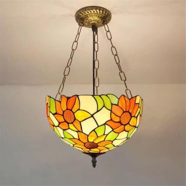 Imagem de Luminária pendente contemporânea de vidro colorido com LED, estilo americano luxuoso e criativo, para sala de estar, restaurante, quarto, hotel, casa de campo, corredor, café, bar ou escada