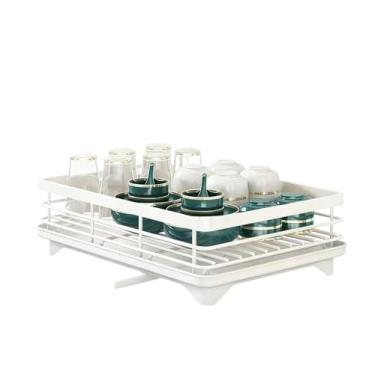 Imagem de Escorredor Organizador de Louças 2 andar Com Guarda Copo Copos Preto Aço Inoxidável Rack ES