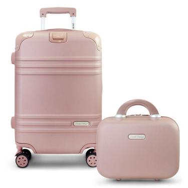 Imagem de Kit Mala De Bordo E Frasqueira Elite Rosa