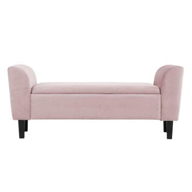Imagem de Recamier Bau Malibu 1,40m Suede Rosa Bebe - Inova Decor