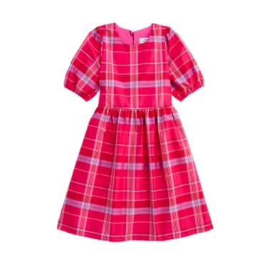 Imagem de Vineyard Vines Vestido de tafetá Hallie para meninas, Festa xadrez rosa, 4 Anos