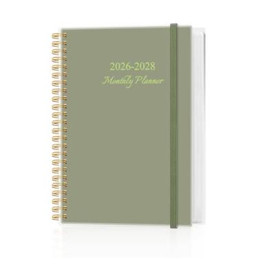 Imagem de Agenda mensal 2025-2028, calendário de três anos de setembro de 2025 a dezembro de 2028 com encadernação espiral, bolso interno, fecho elástico, agenda de 36 meses para casa | escola | escritório