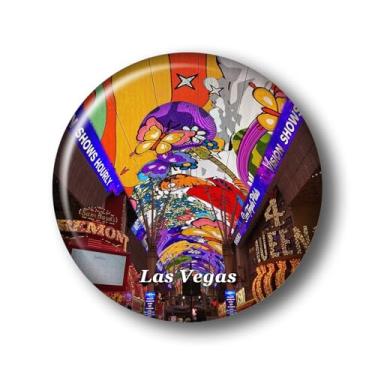 Imagem de Nevada Las Vegas Fremont Adesivo Ímã de Geladeira Vidro Cristal 3D Ímãs de Geladeira Viagem Cidade Las Vegas Colecionável Lembrança Presentes Decoração de Geladeira