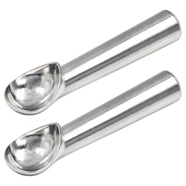 Imagem de Colher de liga de alumínio resistente para sorvete recarregável, 2 peças, colher de bola, fácil de lavar, para shoppings, casa e lojas de chá de leite. Ótimo