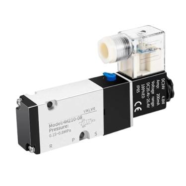 Imagem de 1 peça 4M210-08 4M310-10 4M410-15 Válvula solenoide elétrica pneumática 2 posições 3 portas cinco vias válvula de ar eletromagnética. (4m410-15 Somente válvula, DC12)