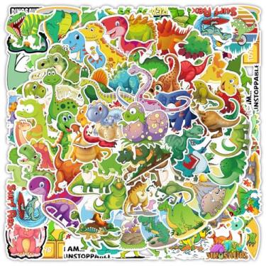 Imagem de 100 peças de adesivos de dinossauro para crianças, à prova d'água, fofo, vinil, dinossauro, scrapbook, skate, copo, lembrancinha de festa infantil, recompensa, artigos de festa de dinossauros