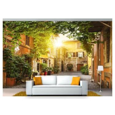Imagem de Papel De Parede Cidade Antiga Rua Européia 3D Cda27 - Você Decora