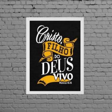 Imagem de Quadro Cristo Filho Do Deus Vivo 33X24Cm Moldura Branca - Quadros On-L