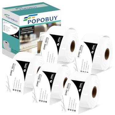 Imagem de 6 rolos (300 etiquetas/por) compatível com Dymo 30374 branco 2 x 3-1/2 cartões comerciais/compromissos, fita adesiva para impressora LabelWriter 450, 450 Turbo, impressoras 4GG [não serve para 550 e