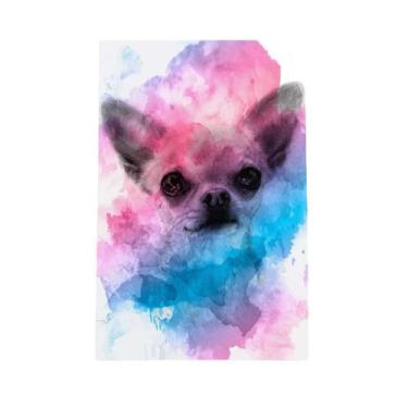 Imagem de Quadro Cachorro Chihuahua Colorido Aquarela Canvas 20X30Cm - Plimshop