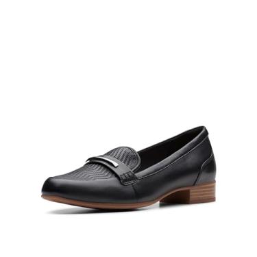 Imagem de Clarks Juliet Aster feminino, Couro preto, 12 Wide