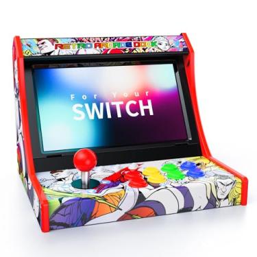 Imagem de Mini arcade cabinet for Switch, Switch OLED & Switch 2,retro arcade machines for home and arcade Gaming Cabinet Stand Compatible with Street Fighter and All Switch Models