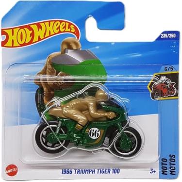 Imagem de Hot Wheels - 1966 Triumph Tiger 100 - HW Moto 5/5 - JBC32 - Short Card - TH Treasure Hunt - Motorcycle - Mattel 2025 - Officially Licensed Triumph Model from the 2025 Moto Series (235/250) - 1:64