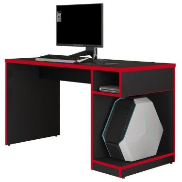 Imagem de Mesa Para Computador Gamer X Preto/vermelho - Fit Mobel
