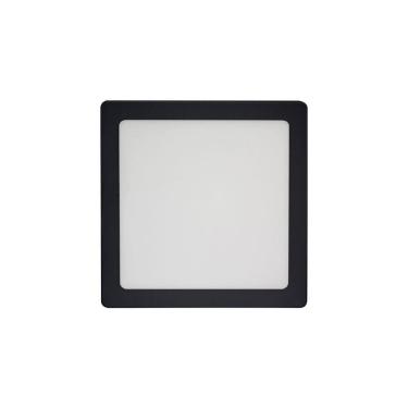 Imagem de Painel De Led Blumenau Slim Quadrado De Sobrepor 12w Bivolt Preto 3000k Luz Amarela