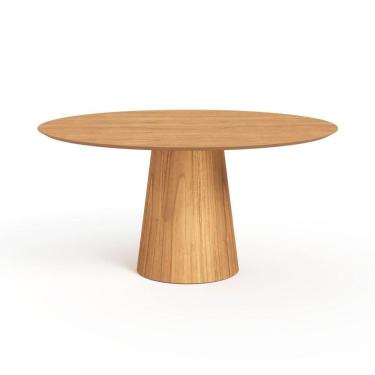 Imagem de Mesa De Jantar Redonda 160cm Scandi 8 Lugares Lamina Natural De Madeira