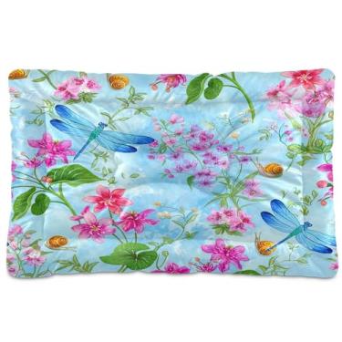 Imagem de SEHANY Cama de flores coloridas para cães e gatos com fundo antiderrapante, cama de canil, colchão macio para animais de estimação, lavável para cães pequenos, médios e grandes, gatos, 61 x 45 cm