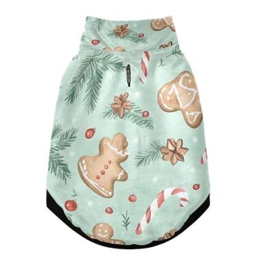 Imagem de SEHANY Casaco de Natal de gengibre para cães pequenos, super quente, à prova de vento, jaqueta de inverno, macia, aconchegante para animais de estimação, moletom para clima frio na neve com furo na