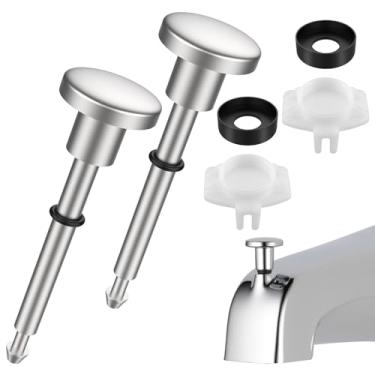 Imagem de HONSNKS 2 conjuntos de kit de reparo de desviador de bico de banheira, kit de reparo de bico de banheira com desviador, peças de reposição de reparo de torneira com vazamento, incluindo hastes de