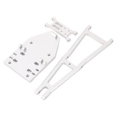 Imagem de Ymiko Caminhão Rastreador RC Escala 1/10 Com Braço de Guindaste de Trabalho e Kit de Construção de Reboque para Entusiastas de Veículos de Controle Remoto Off Road Montagem DIY (Prata)