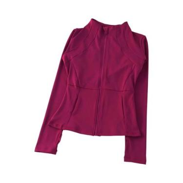 Imagem de Camisa De Yoga Feminina De Manga Longa Slim Fit Para Fitness, Casaco E