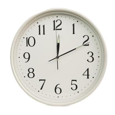 Imagem de Relógio de parede Relógio de parede silencioso para sala estar, design minimalista luxo, alimentado por bateria para decoração de casa(Fresh White)