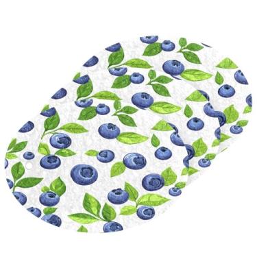 Imagem de CEBUGI Esponjas de limpeza que não arranham, pacote com 3 esponjas de cozinha para lavar pratos, materiais de limpeza para cozinha, banheiro, casa de banho (mirtilo)