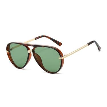 Imagem de VFDHN Óculos de Sol Retrô Femininos com Ponte Dupla, Lentes Degradê, Proteção UV400, Estilo Punk Masculino (TYJ532-7)