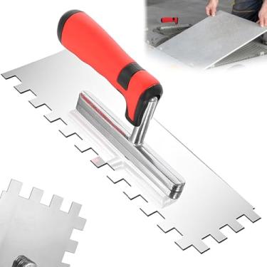 Imagem de Desempenadeira Dentada Dentes Grossos 12mm Forte Soldada Sem Parafuso Aço Cabo Ergonômico Revestimento Porcelanato Alta Qualidade