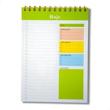 Imagem de Planner Diário Vertical com Espiral, Bloco de Notas com Checklist, 50 Folhas, Seções para Data, Prioridades, Anotações e Planejamento (Verde Oliva)
