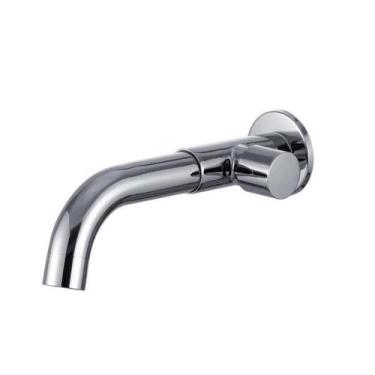 Imagem de Torneira de Parede para Cozinha Aço Inox Bica Giratória 1/4 de Volta e