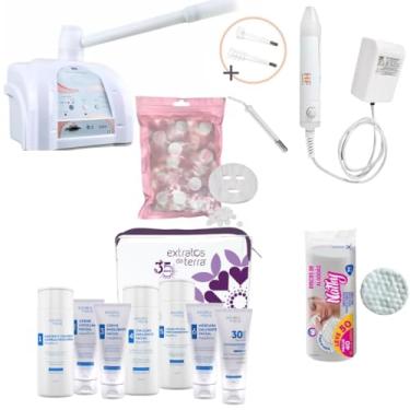 Imagem de Kit Dermosteam Vapor De Ozônio 220V + Hf Alta Frequência Ibramed + mini kit Linpeza de Pele