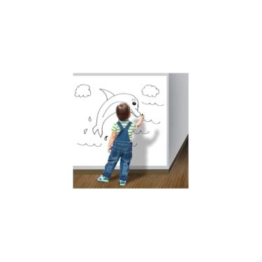 Imagem de Papel de Parede Adesivo PVC Quadro Branco com Marcador, 2 Metros x 45cm, Impermeável, Lavável, Reutilizável, Autoadesivo
