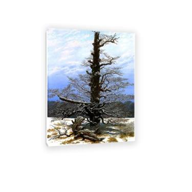Imagem de ZUJGHSJG The oaktree in the Snow por Caspar David Friedrich Impressões em tela Bem Decoração The World Classic Art Reproduções de arte grande giclée Arte de parede para sala de estar Decoração de casa