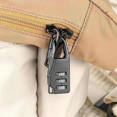 Imagem de 1 mini cadeado combinado, fechaduras de viagem sem bateria sem chave para mochila, estojo de lápis, armário de academia, preto